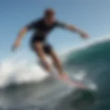 A surfer performing an advanced trick on a surf ripstik