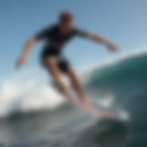 A surfer performing an advanced trick on a surf ripstik