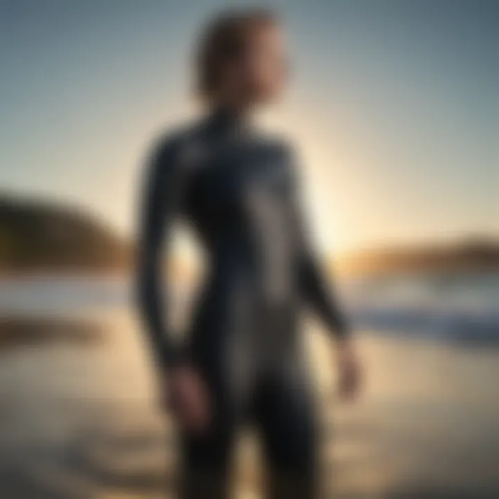 Diagram showcasing proper wetsuit fit