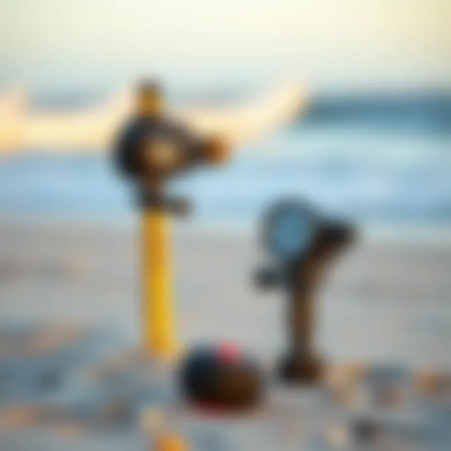 Wind measurement tools on the beach