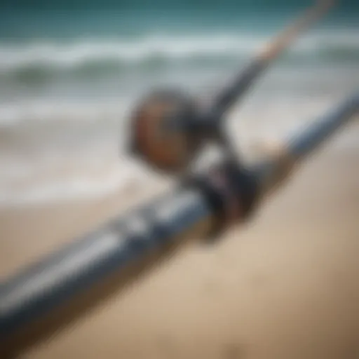 Close-up view of the BerryPro Surf Spinning Fishing Rod showcasing its design and materials