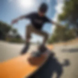 Skateboarder capturing action with GoPro