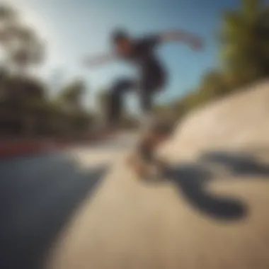 Skateboarding scene filmed with GoPro