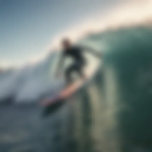 Beginner surfer riding a gentle wave