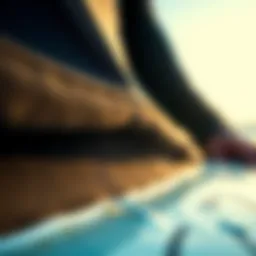 Close-up view of high-performance wetsuit material