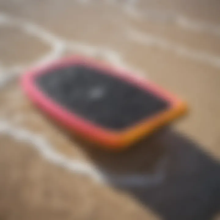 Close-up of the Body Glove boogie board showcasing its sleek design and vibrant colors