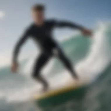 A surfer effortlessly riding a wave with the Body Glove boogie board