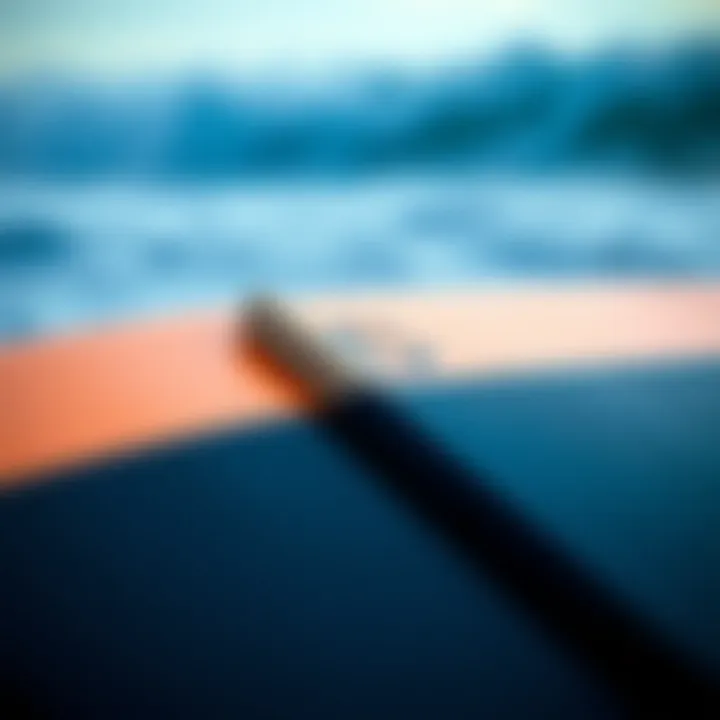 Close-up of a boogie board showcasing material texture