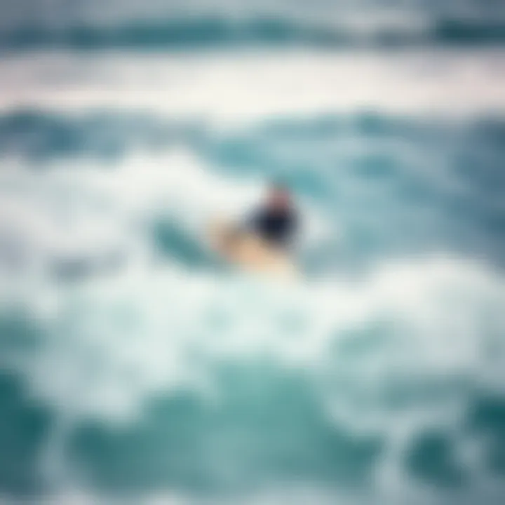 A beginner practicing techniques in gentle waves with a boogie board