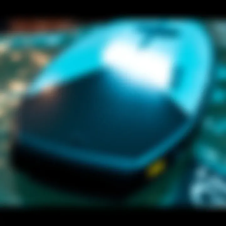 Innovative Design of Cabrinha Foil Board A detailed view of the Cabrinha foil board showcasing its sleek design and advanced technology