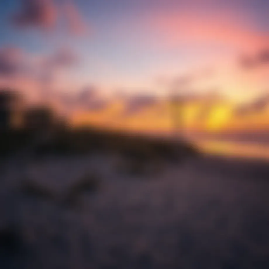 Serene beach view at sunset