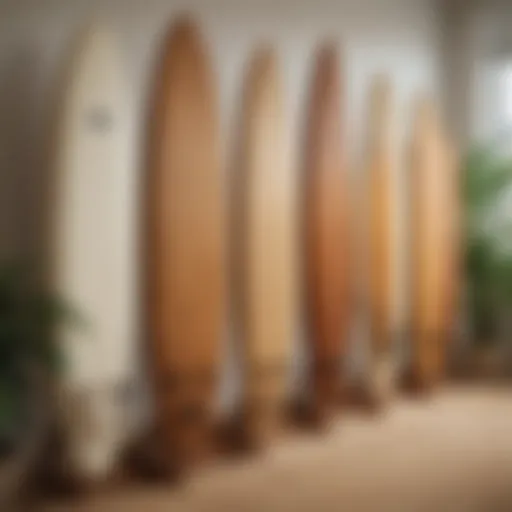 Elegant wooden surfboard rack design showcasing craftsmanship