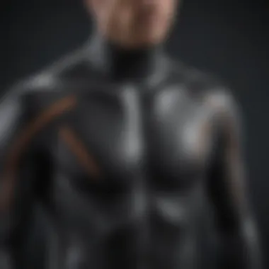 Anatomy of a Wetsuit Detailed anatomy of a wetsuit showing different panels and stitching