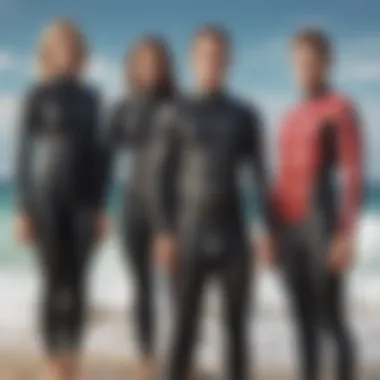 Diverse body types comparison for wetsuit fitting