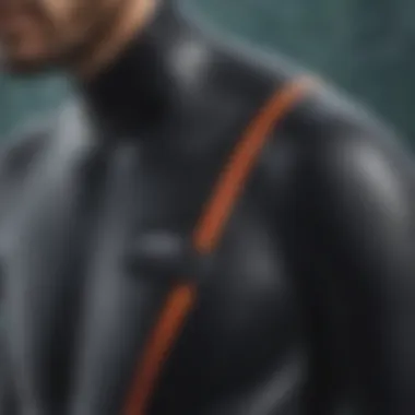 Close-up view of a wet suit's material