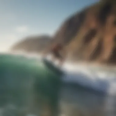 A surfer riding a zephyr board with perfect form