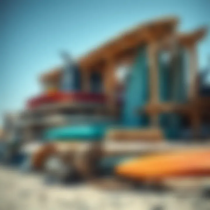 Various surf rack materials displayed, emphasizing sustainability options