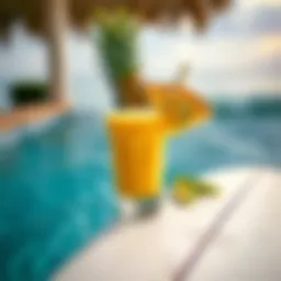 Vibrant pineapple and surfboard