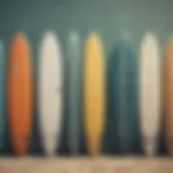 Visual representation of surfboard size chart based on surfer height