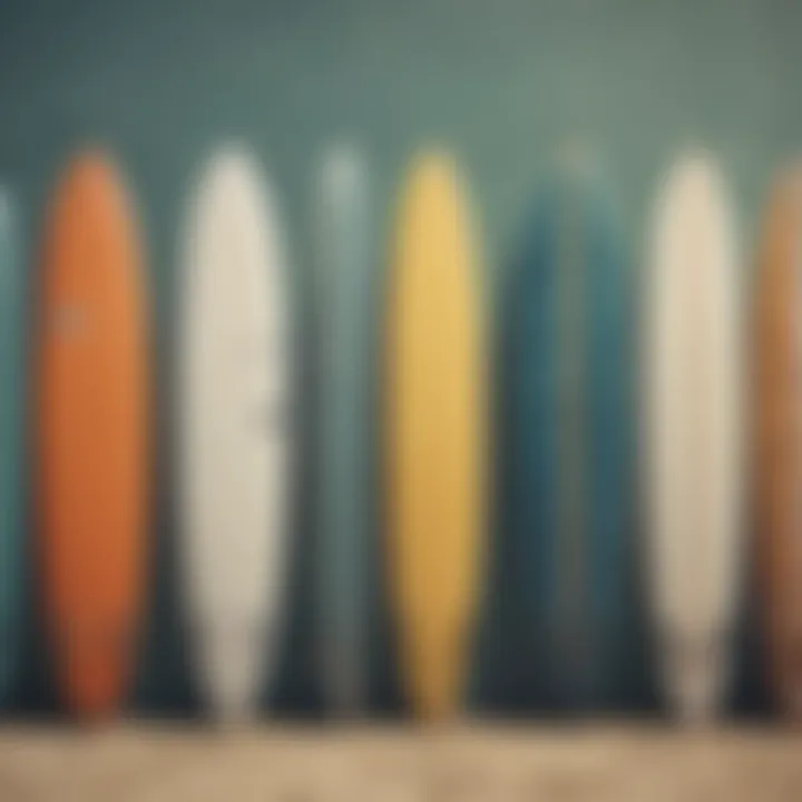 Visual representation of surfboard size chart based on surfer height