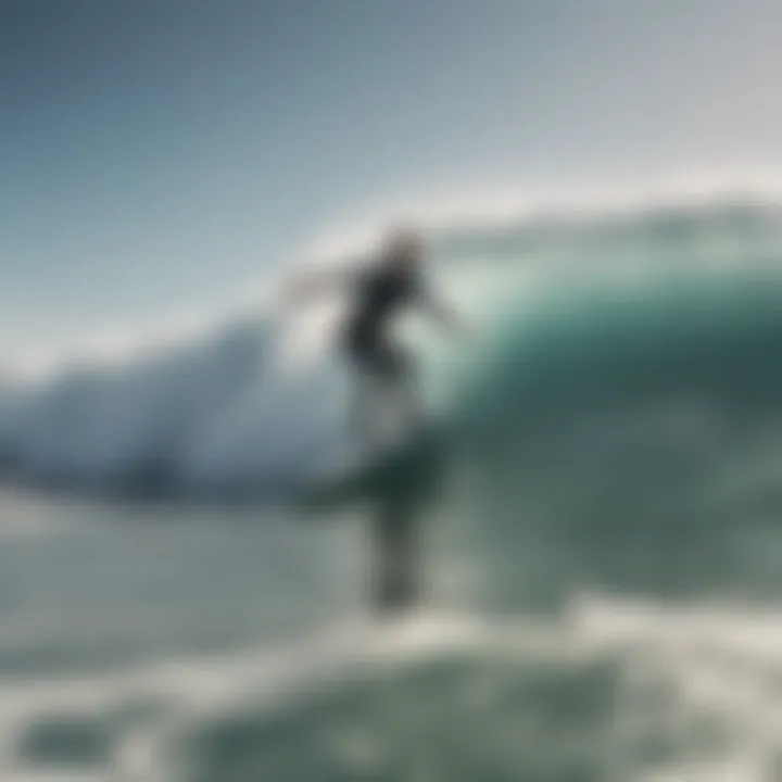 Diverse group of surfers enjoying self-moving surfboards in action