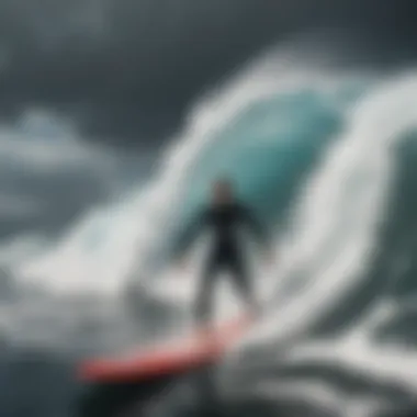 Mastering the Art of Storm Surfing Surfer expertly navigating stormy waves