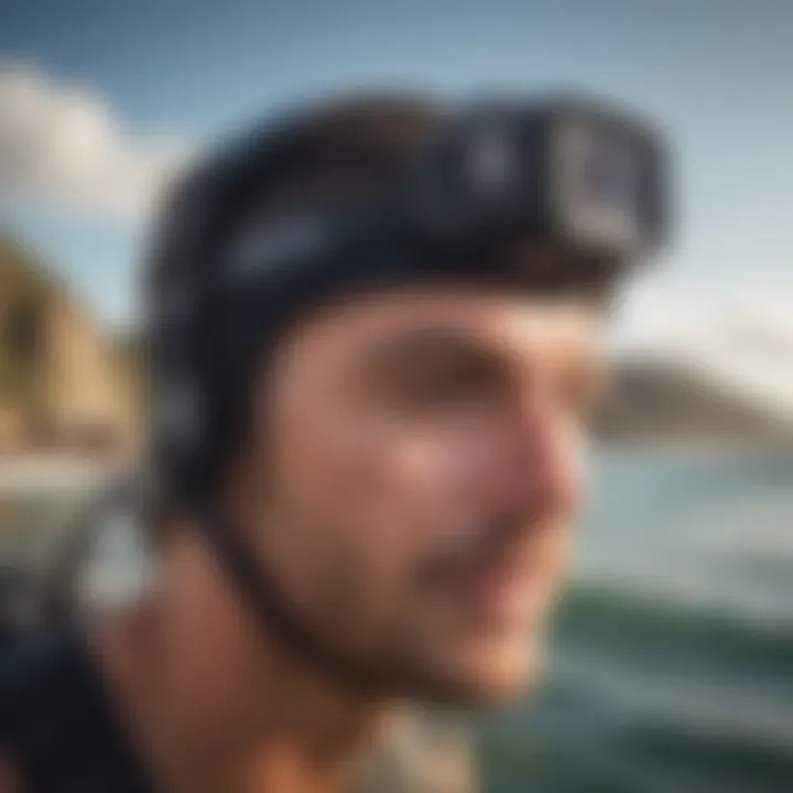 Close-up of a GoPro head strap's adjustable features