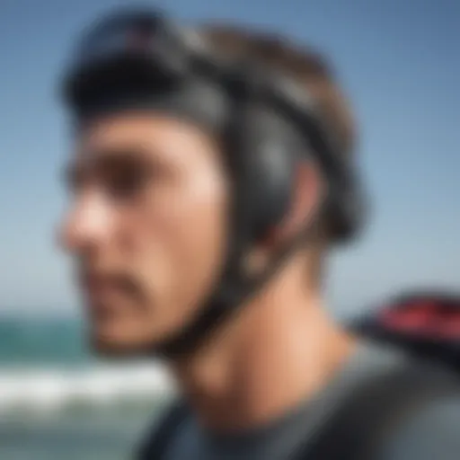 A GoPro head strap showcasing its ergonomic design