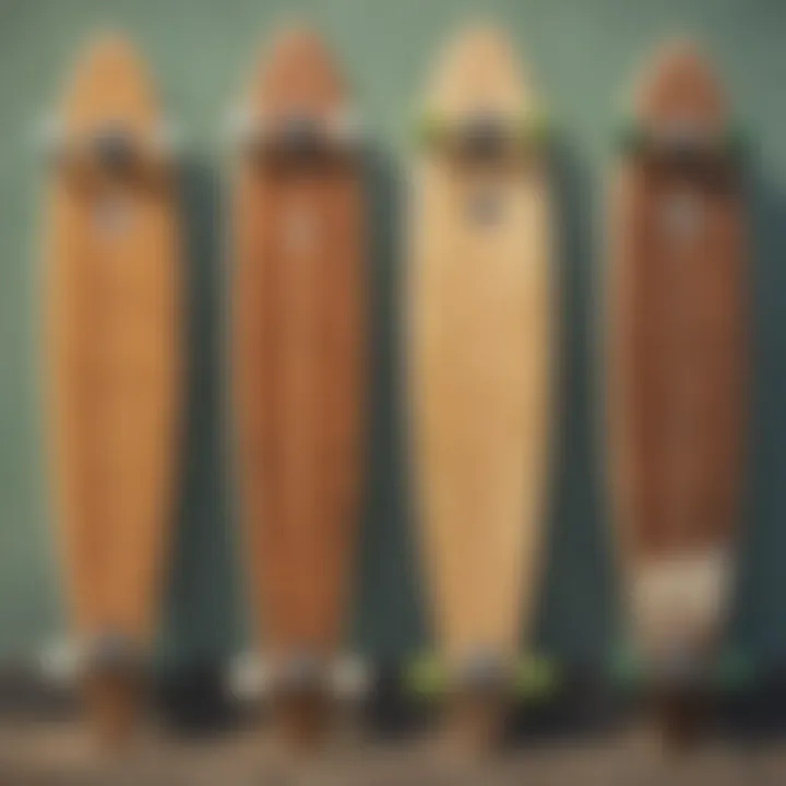 Well-maintained longboard surfboards ready for use