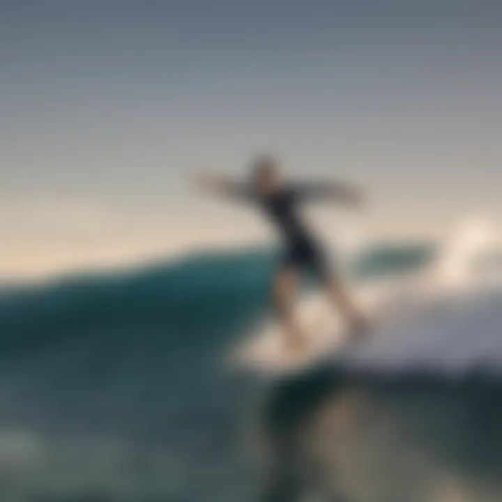 Expert surfer demonstrating thruster fin effectiveness