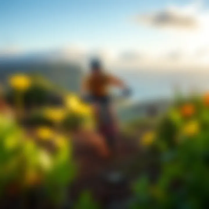 Mountain biker navigating a scenic trail in Maui