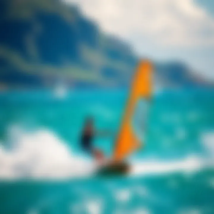 Windsurfing on the vibrant waters off Maui's coastline