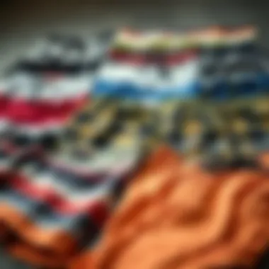Variety of Boardshorts Styles Diverse styles of boardshorts laid out for selection