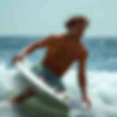 Boardshorts in Action A surfer showcasing the functionality of boardshorts in action