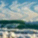 Dynamic wind patterns above the ocean