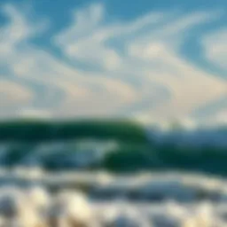 Dynamic wind patterns above the ocean