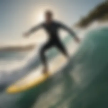 Riding the Waves with Power and Precision Surfboard rider enjoying a sunny day on the water