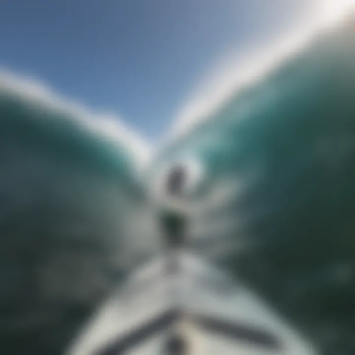 Surfer using GoPro Max Bite Mount to film waves