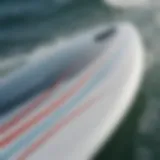 Close-up view of a hydroplane surfboard showcasing its sleek design