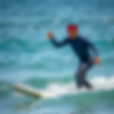 Surf camp instructor demonstrating advanced maneuvers