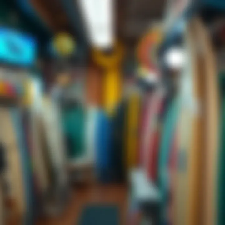 Inside Jacks Surf Shop with a variety of surf gear