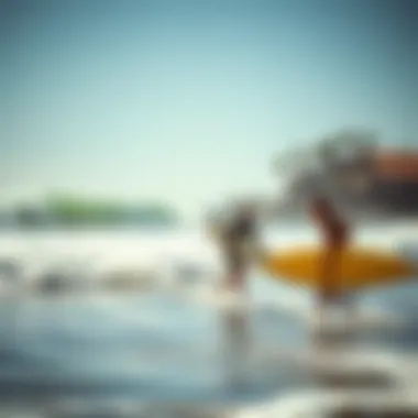 Surfing enthusiasts enjoying the waves near Santa Monica