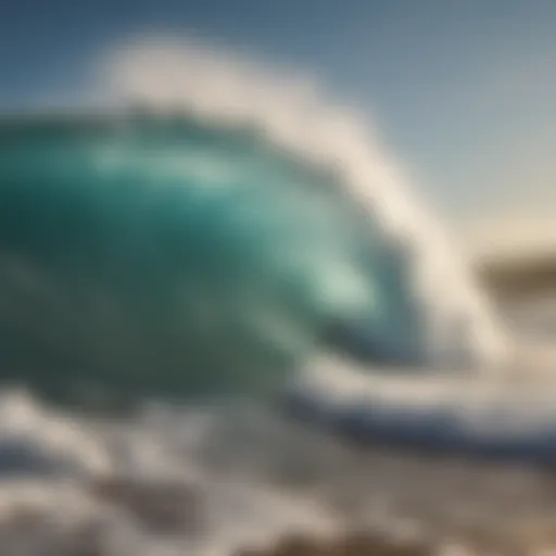 Waves crashing on the beach in LaPoint