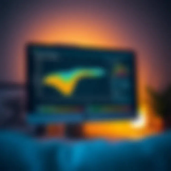 Detailed surf forecast chart displayed on a computer screen