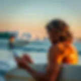 Understanding Surf Conditions Surfer checking local surf report on a mobile device