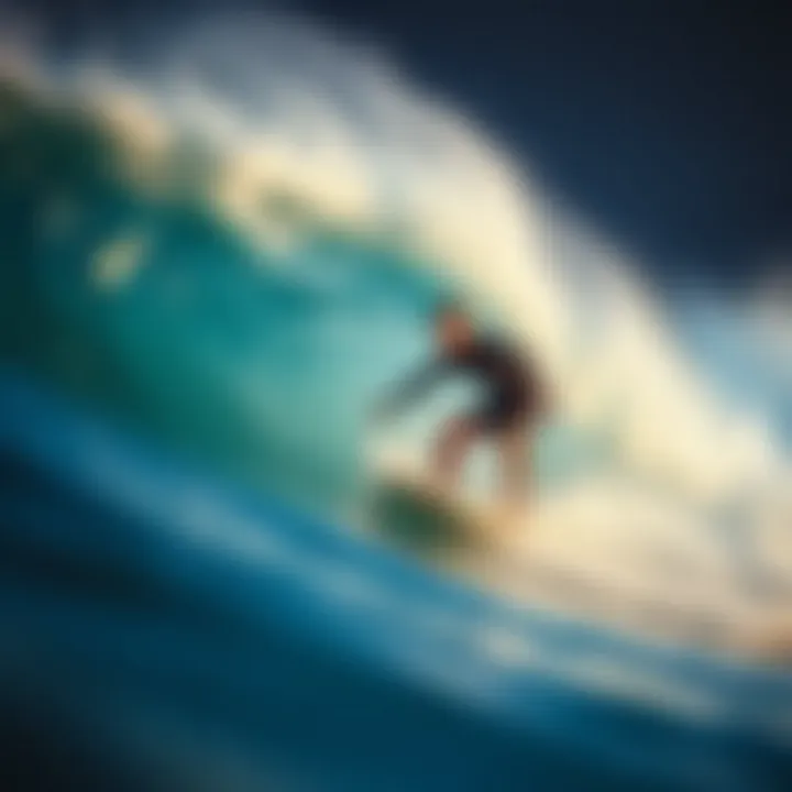 Surfer riding a wave during optimal conditions