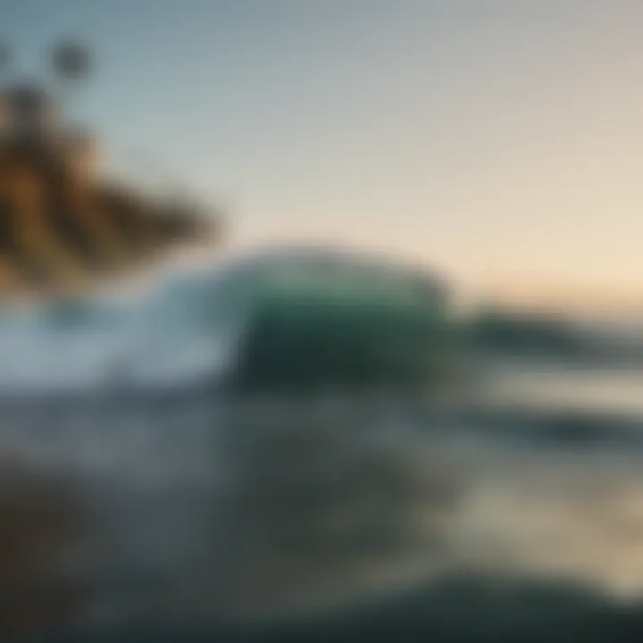 Surfers riding the powerful waves of Malibu Point