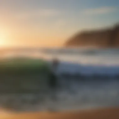 Surfing at Malibu Point during sunset