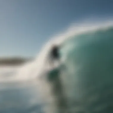 A surfer riding a wave with Oakley eyewear