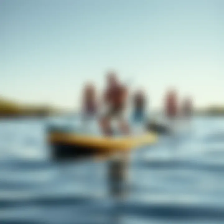A group of balanced paddlers enjoying a serene waterway